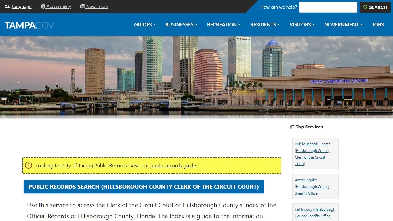 Public Records Search (Hillsborough County Clerk of the Circuit Court ...